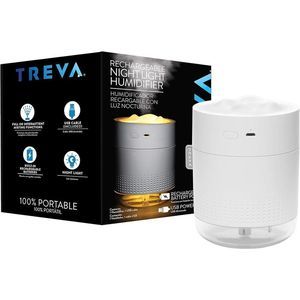 Treva Portable Cool Mist Mini Humidifier with Night Light